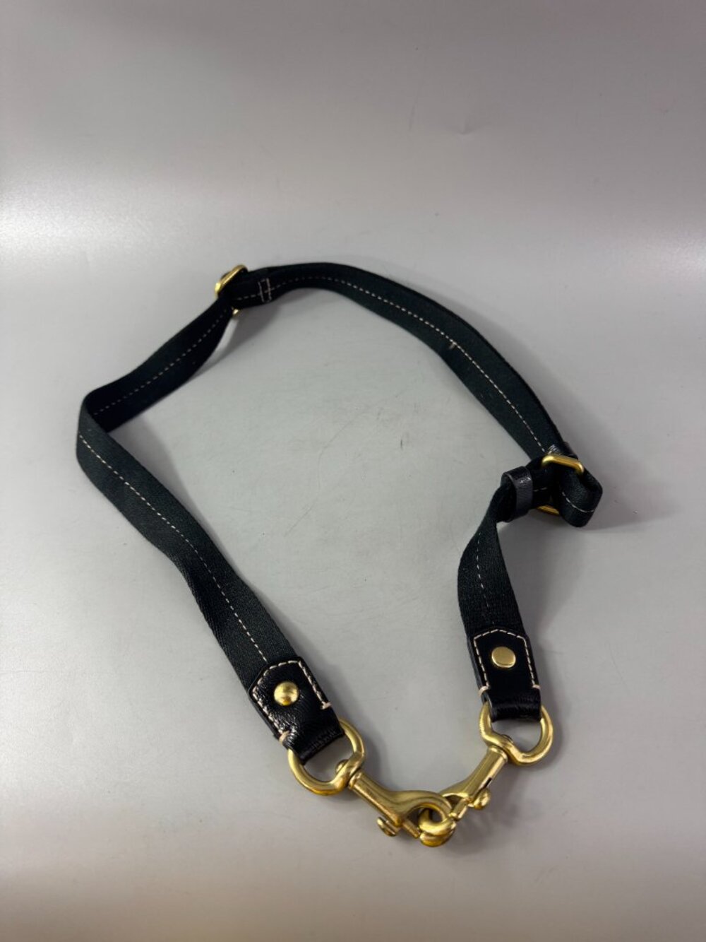 Coach Black Cotton Black Patent Leather Accents Adjustable Strap